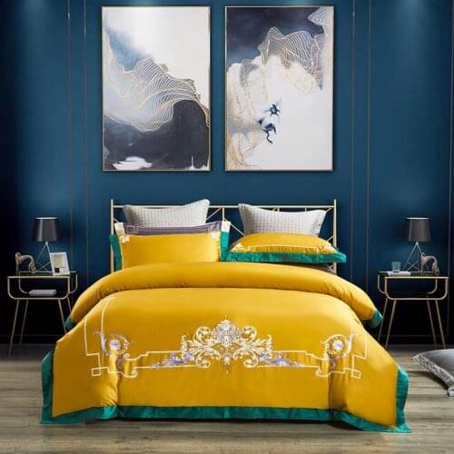 Luxury embroidery bedlinen Bedding Set King Queen Size Bed Linen 800TC egyptian Cotton Duvet Cover Bed Sheet Set Pillowcases