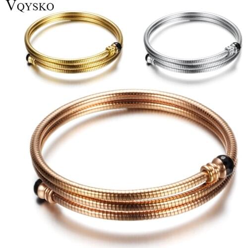 Wedding Jewelry 3 Colors 3 Circles AAA Crystal 3mm Wide Snake Chain Bracelets Bangles for Women Gift
