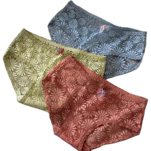 Panties for Women Thin Daisy Womens Underwear Mid-waist Underpants Seamless Lace Panties Underwear for Girls Underwear Women