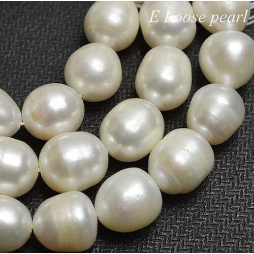 Unique Pearls jewellery Store Genuine Freshwater Pearl Loose Beads White Rice 11mm Bridal Design Full Strand YLSC1-96