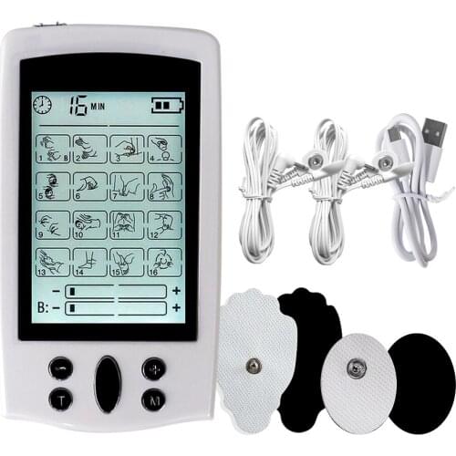16 Modes TENS EMS Massager Pulse Muscle Stimulator Acupuncture Machine Back Neck Pain Relief Massage Health Therapy Device