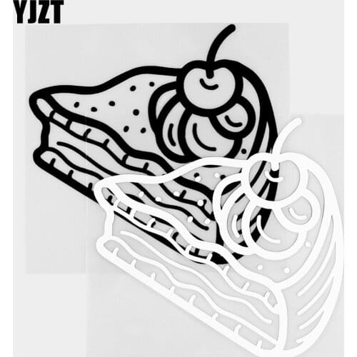 YJZT 13.6×12.8CM Cake Creative Car Sticker Window Glass Beautiful Decoration Vinyl Decals Black / Silver 20B-0431