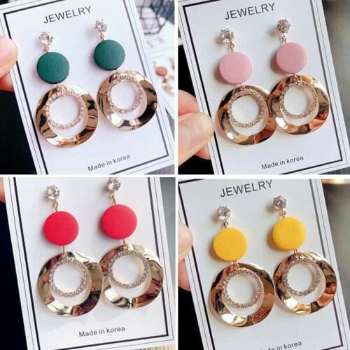 2020 new needle temperament wooden earrings green personality wild tassel simple long ear jewelry earrings women