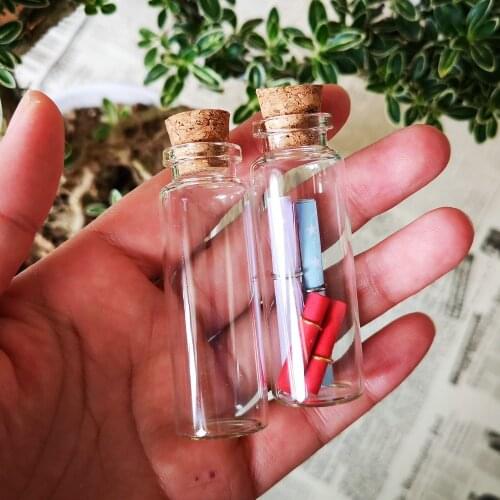 20Pcs/Lot 15ml 22x65x12.5mm Small Glass Bottle with Cork Stoppers Wishing Jars Storage Packing Bottles Vials Decorate Gift