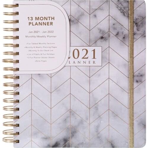 2021 Agenda Planner Organizer B5 Coil Notebook Journal Monthly Weekly Schedule
