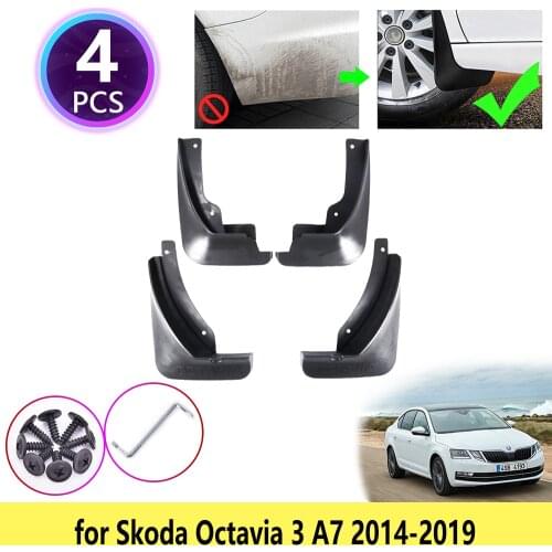 4PCS for Skoda Octavia 3 A7 5E Sedan MK3 2014~2019 Mudguards Mudflaps Fender Mud Flap Splash Guards Accessories 2015 2016 2018