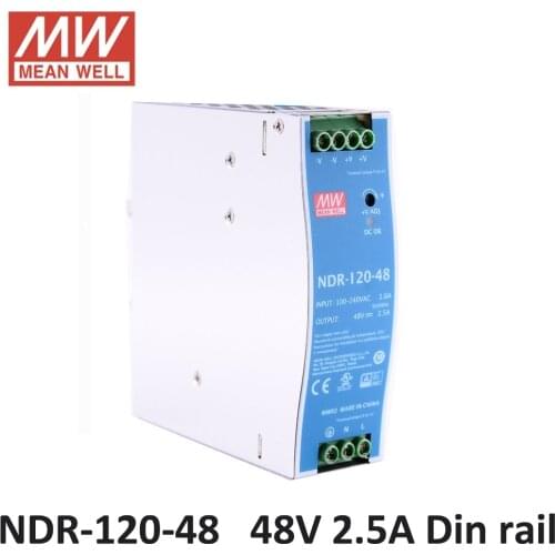 48VDC laboratory power supply MEAN WELL NDR-120-48 Single Output 120W 48V 2.5A Industrial DIN Rail Mounted Meanwell Power Supply