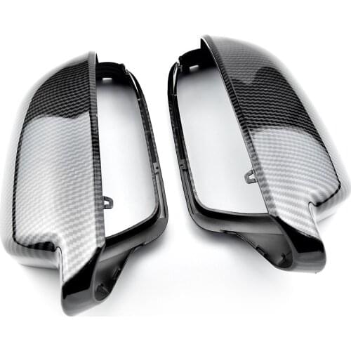 8F0857528B 1Pair Side Wing Rearview Mirror Cover Cap Casing Shiny Black Fit for AUDI A3 A4 B8 A5 A6 A8 S8 Q3 Without Side Assist