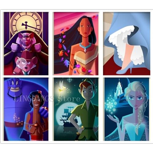 5D DIY Full Drill Diamond Painting Disney Movie Collection Cartoon Princess Diamond Mosaic Embroidery Cross Stitch Home Decor