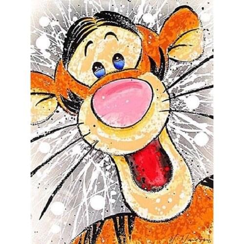 5D DIY Full Square Drill Disney Diamond Painting Cross Stitch Cartoon Tigger Winnie Rhinestone Diamond Embroidery Mosaic Kits