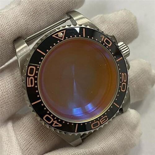 Aluminum Bezel For NH35/NH36 40mm Watch Case Ceramic Bezel Sapphire Glass Watch Accessories for NH35/NH36 Movement