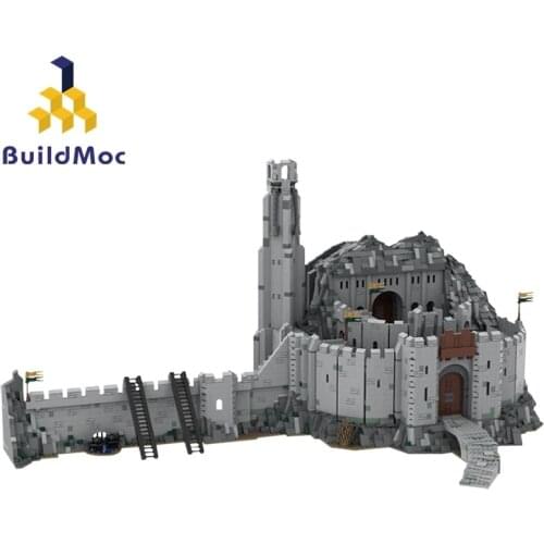 Buildmoc King of the Rings Fortress of War Helms Deep UCS Scale World Famous Medieval Castle Architecture Building Blocks Toys