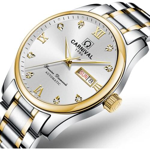 New Switzerland Luxury Brand Carnival Watches Men Automatic Mechanical Luminous Clock Sapphire Waterproof Diamond C-8612G-2