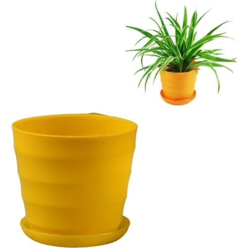Colorful Mini Plastic Flower Pot Imitation Ceramic Vase Nursery Garden Succulent Plant Pots Nordic Home Office Decoration