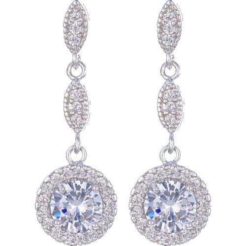 Bettyue Brand Shinny Fashion Charm AAA Cubic Zircon White Gold Colors Jewelry Earrings For Woman Florid Wedding Party Gift