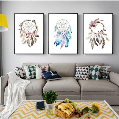 Canvas Painting Colorful Dream Catcher Wall Art Poster Modern Nordic Prints Poster Pictures Living Room Home Decoration