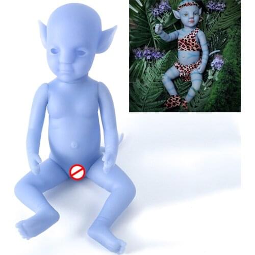 30cm Bebe Reborn Baby Doll 12 Inch Soft Blue Night Light Full Silicone Doll Unpainted Unfinished Doll Parts DIY Blank Doll Kit