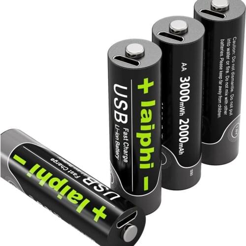 1PCS AA 1.5V 2775 mWh Battery USB Quick Charging Rechargeable Lithium Polymer Battery Charged