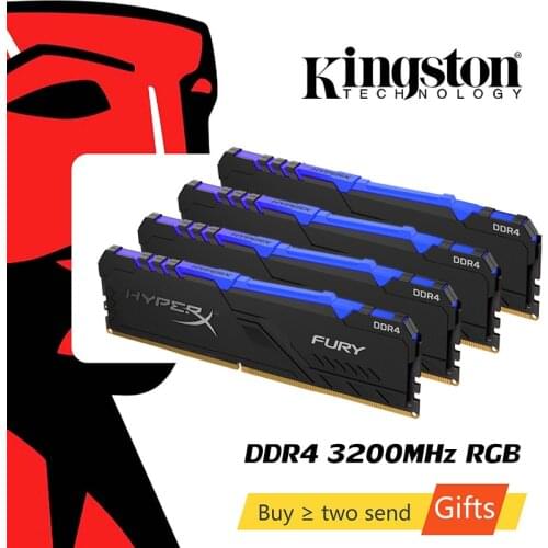 Kingston HyperX FURY DDR4 RGB Memory 2666MHz 3000MHz 3200MHz 3600MHz RAM DIMM XMP 8GB 16GB Memoria Rams ddr4 for Desktop Memory