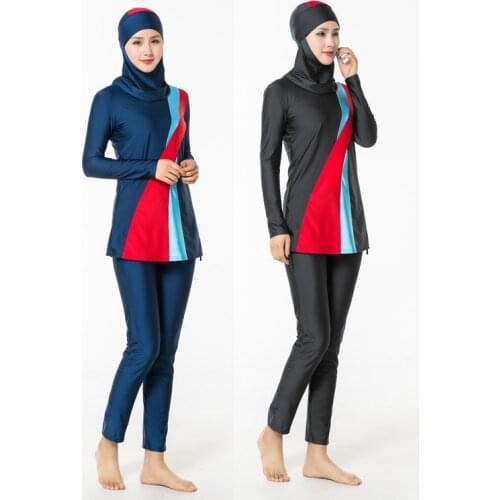 Muslim Swimwear Islamic Women Hijab Cap Long Sleeve Long Pants Swimsuit Set Burkini Muslim Swimwear 4XL Plus Size