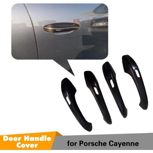 Carbon Fiber Car Side Door Handle Trim Cover For Porsche Cayenne SUV 4 Door S GTS 2018