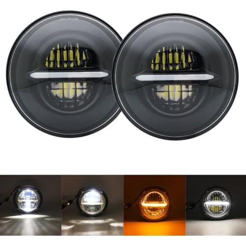2 X 5.75 inch Iron 883 Dyna Headlamp 5 3/4" LED Headlight Hi/Lo beam halo for Triumph Rocket iii 3 Speed Tripl & Street Triple