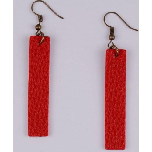 Rainbery New Arrival PU Leather Earrings Antique Looking Various MultiColors Long Pendants Leather Bohemia Dangle Drop Earrings