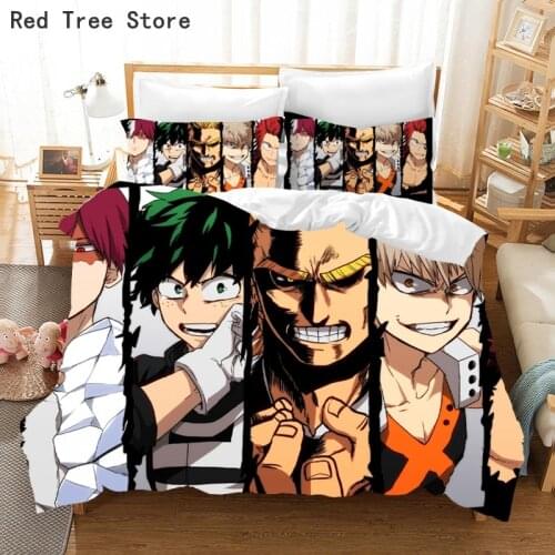 Duvet Cover Set Japan Anime My Hero Academia Printed 3d Bedding Set Bed Linen Twin Full Queen King Size Kids Adult Hot Bedcloth