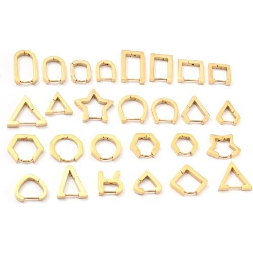 Punk Style Stainless Steel Stud Earrings Gold Color Metal Earrings For Women Men Party Club Statement Earrings Jewelry,1Pair