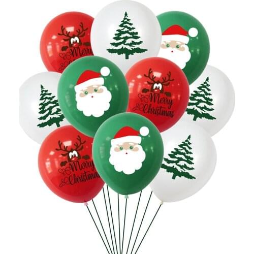 10pcs red/green Santa Xmas Tree christmas balloons gift new year party latex balloon christmas decorations for home navidad 2021