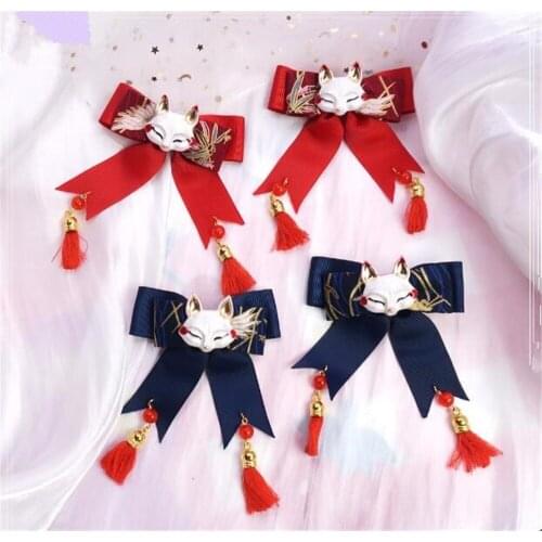 1 Pair Chinese Hair Accessories Fox Tassels bow Hairpin gair women hair clip hair accessories B1345