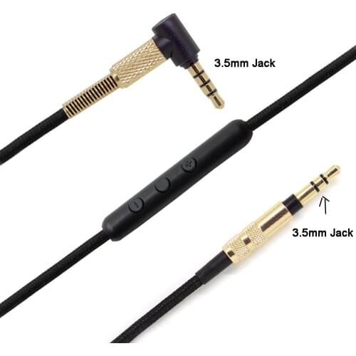 Replacement Audio Cables Cord With Mic Volume Control opper OCC Aux Cable for Meizu HD50 Headphones For iPhone Android Samsung