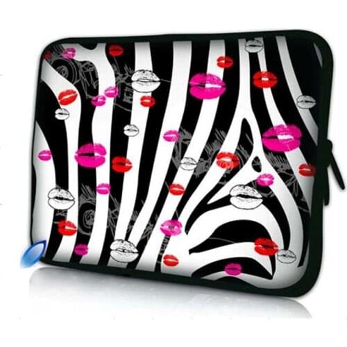 Zebra Lips Laptop Bag 13 15 17 14 Inch Funda Portatil 15.6 11.6 13.3 17.3 12 10 Computer Bags Women Sleeve Bag Shell Case