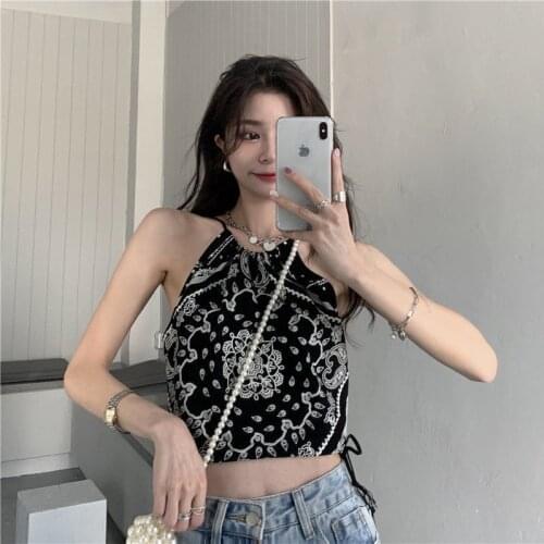 Beach Sexy Exposed Navel Crop Top Women 2021 Summer New Strapless Bandage Camis Bareback Slim KPOP Bandanna Womens Corset Top