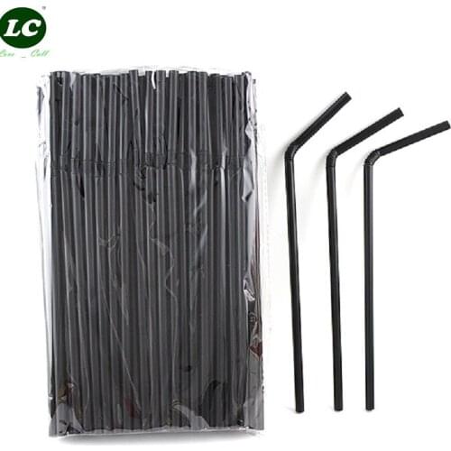1 BAG Dispasable Straws Cocktail Decorative straws Bars Black straws Cafes Straws for Party Tableware 6MM