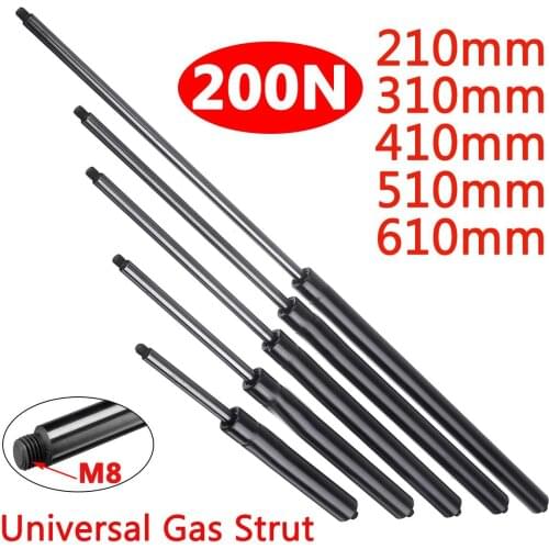 1pcs 210-610mm 200N 10mm Car Gas Strut Bars Gas Spring Hood Support Rod Shock Lift for RV Bed Window Bus Caravans