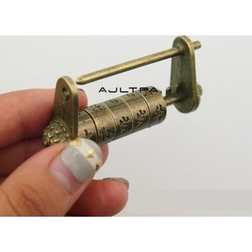 100Pcs Vintage Retro Style Antique Bronze Keyed Padlock Combination Password Password Lock