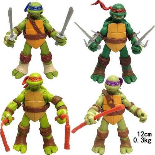 12CM 4PCS Classic Movie Teenage Mutant Ninja Turtles Raphael Donatello Movable Kit Toys Gift