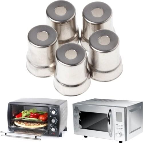 5Pcs/Set 19*13mm Steel Cap Microwave Oven Replacement Round Hole Magnetron Silver Tone for Home Kitchen