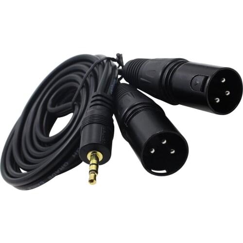 5ft 1/8" (3.5mm) to Dual XLR Male Cable for KRK Rokit 5 G2s, HS50ms