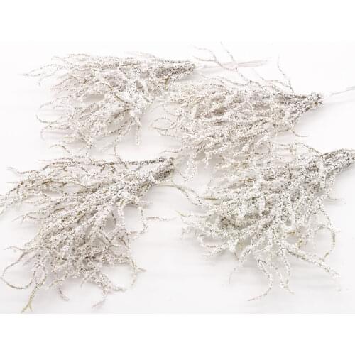 6pcs Artificial white Grass Plant Artificial Flowers for Wedding Christmas Decor DIY scrapbooking Wreath Fake flowers
