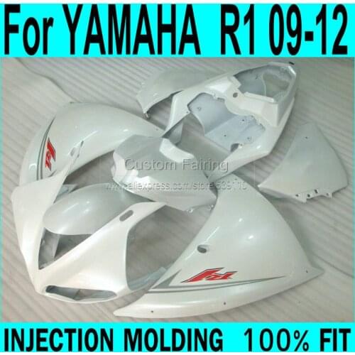 Abs Injection Fairing KIT For YAMAHA YZF R1 2009-2015 year model 09 12 ( pure white ) free shipping Fairings +7gifts LL05