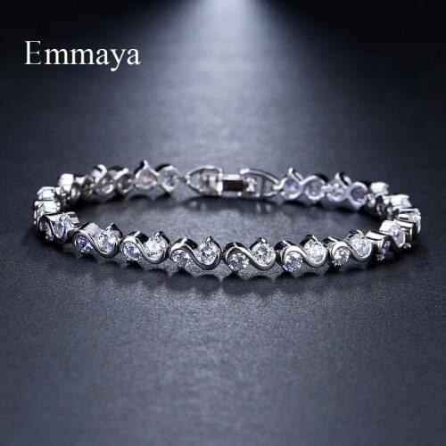 Emmaya Brand Fashion Originality AAA Cubic Zircon Two Colors Geometric Bracelets For Woman Popular Wedding Party Birthday Gift
