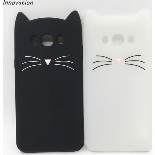 For Samsung Galaxy J3 J5 J7 2016 A3 A5 2017 S8 S10 Plus Case Cute 3D Beard Cat Ears Animal Cartoon Capa Soft Silicone Phone Case