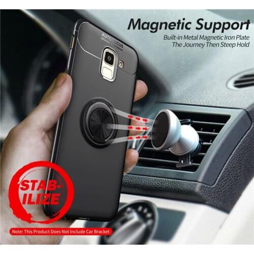 For Samsung J4 J6 J8 2018 Case J6 Plus J610F Cover Silicon Case For Galaxy J6Plus J610F Soft TPU Case Magnetic Car Holder Ring