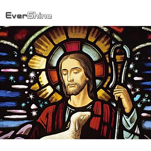 Evershine Diamond Painting Religion With Square Rhinestones Diamond Embroidery Jesus Portrait Crystal Painting Home Decoration