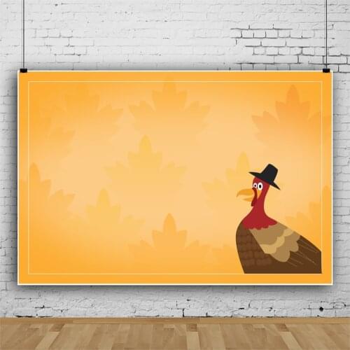 Thanksgiving Day Orange Theme Turkey Party Photo Zone Photography Happy Holiday Wallpaper Studio Customized Background