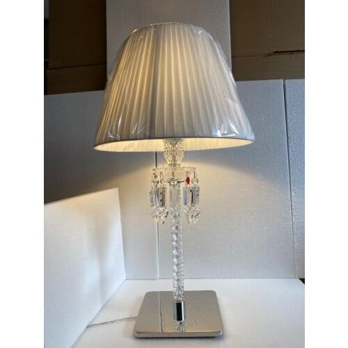 French simple crystal table lamp luxury club villa living room study bedroom bedside table lamp