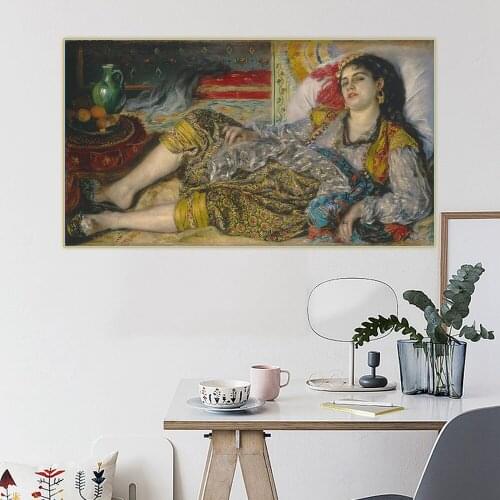 Citon Pierre Auguste Renoir《Odalisque》Canvas Art Oil Painting Famous Art Poster Picture Wall Decor Home Interior Decoration