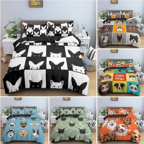 2/3Pcs 3D Cartoon Animals Bedding Set Bedclothes King Queen Twin Size Duvet Cover Set For Kids Bedroom Decor Home Textile